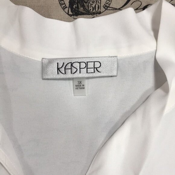 Kasper Plus Size Tie-Neck Crepe Blouse - Picture 4 of 6